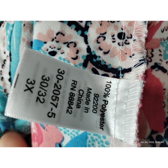 Women Within Size 3X Floral Flowy Boho Patchwork Beachy Resort Tank Top - Picture 4 of 8